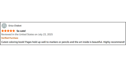 5-star review of Mystic Mushrooms coloring book from Erica